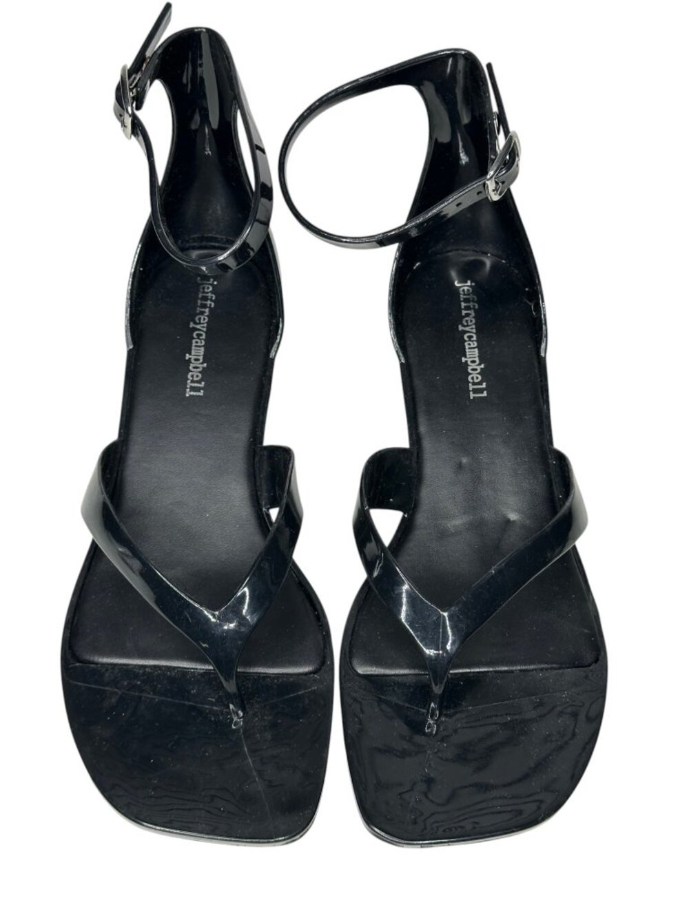 Jeffrey Campbell Gummy Ankle Strap Sandal - Black Shiny. Sz: 7 - Picture 4 of 8